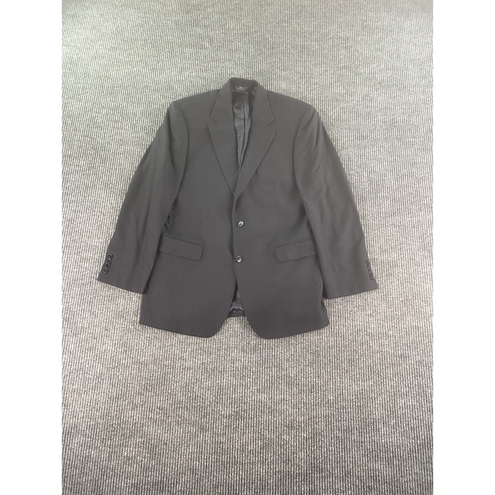 Brooks Brothers Suit Jacket 41 R Blue Wool Herringbone Luxury 346 Stretch Sport